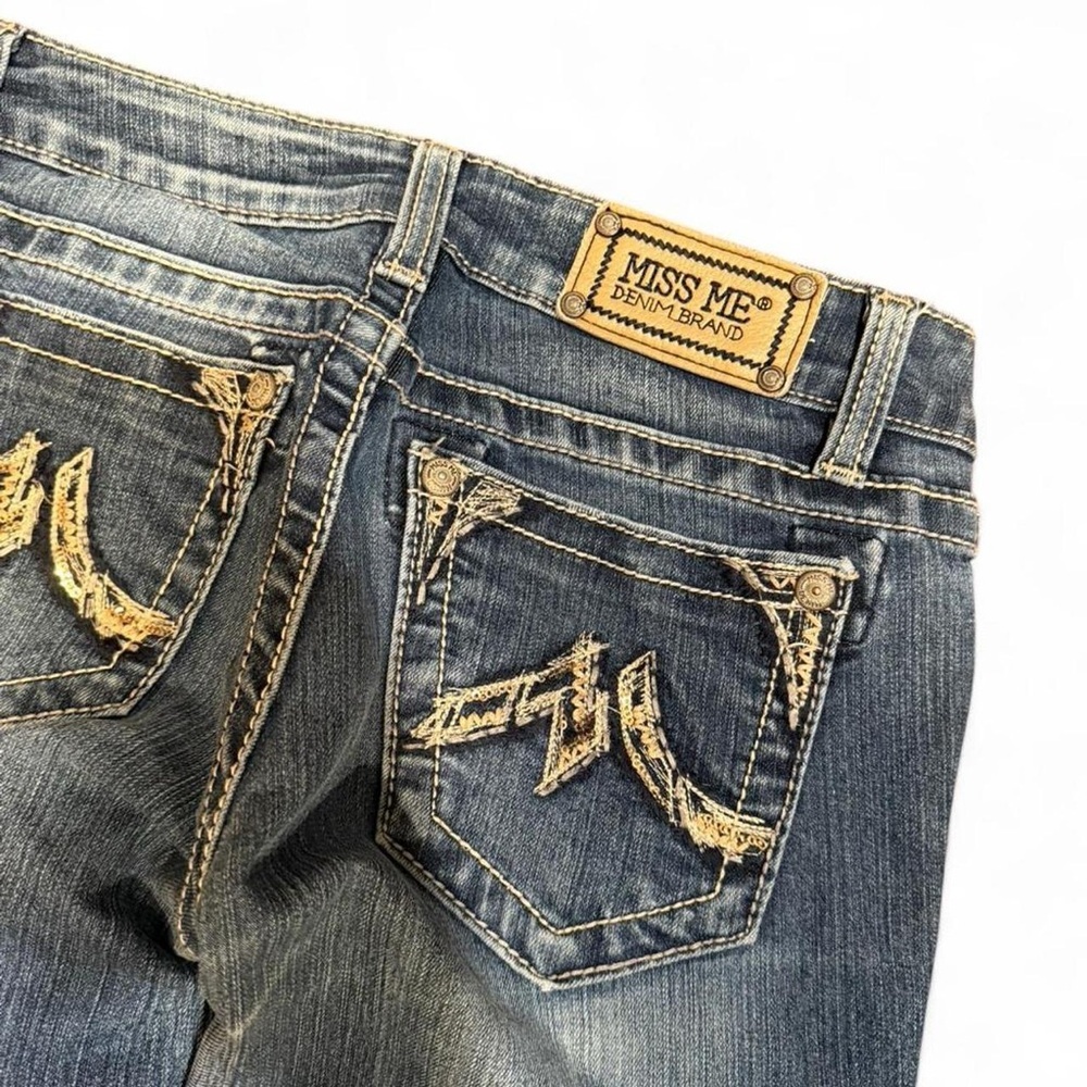 Y2K Miss Me Bedazzled Embroidered Faded Low Rise Skinny Jeans